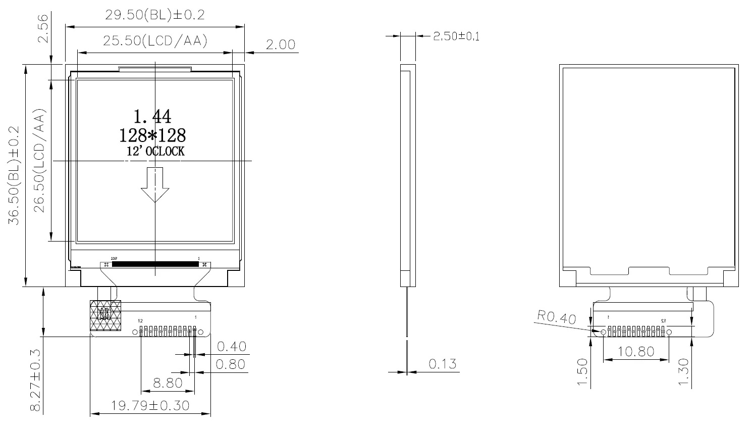 1.44'' TFT Display: a 128x128 Color TFT LCD with SPI interface, ST7735S — image 3