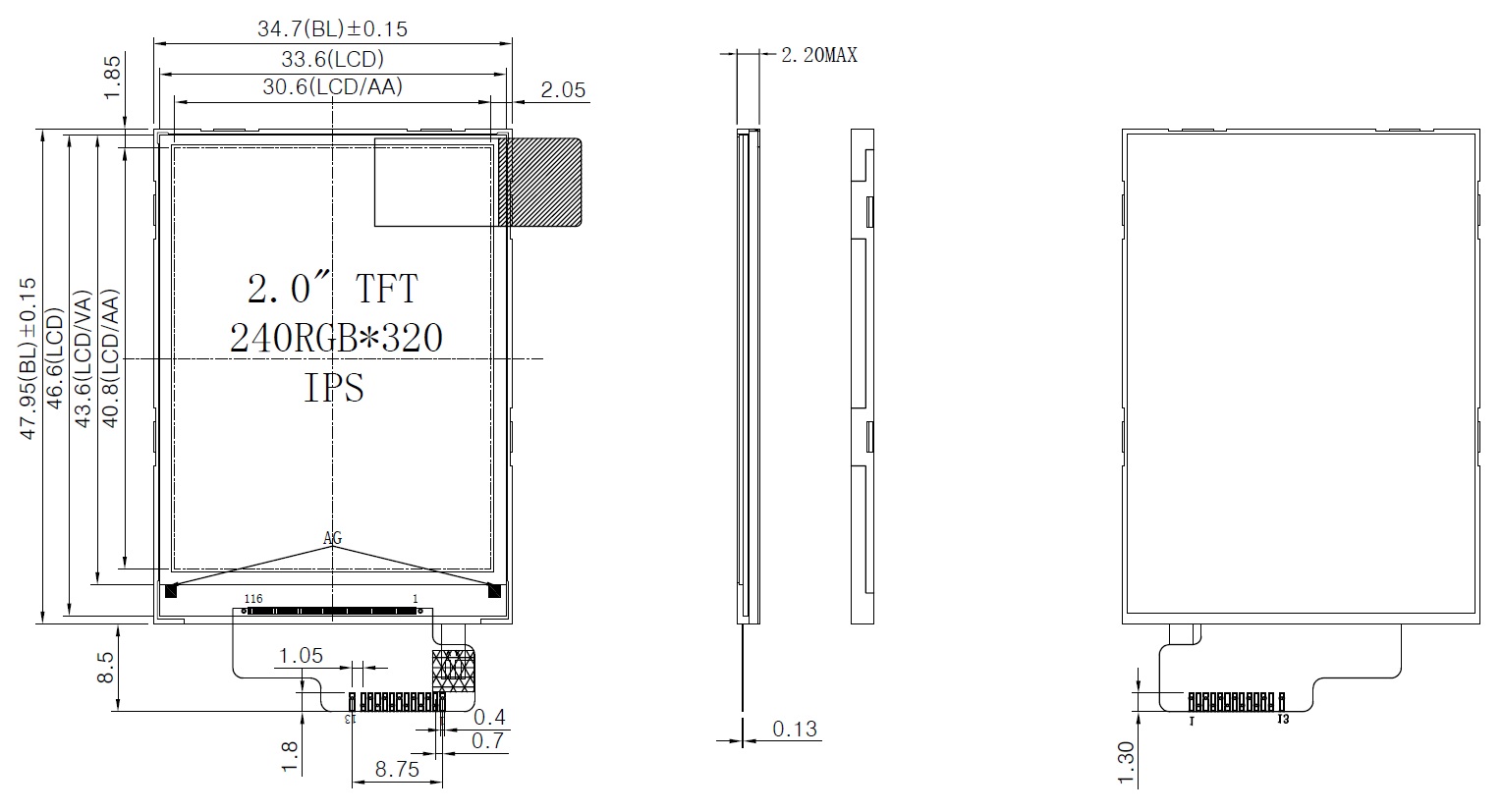 2 inch TFT Display, 320x240, SPI Interface, ILI9340 — image 3
