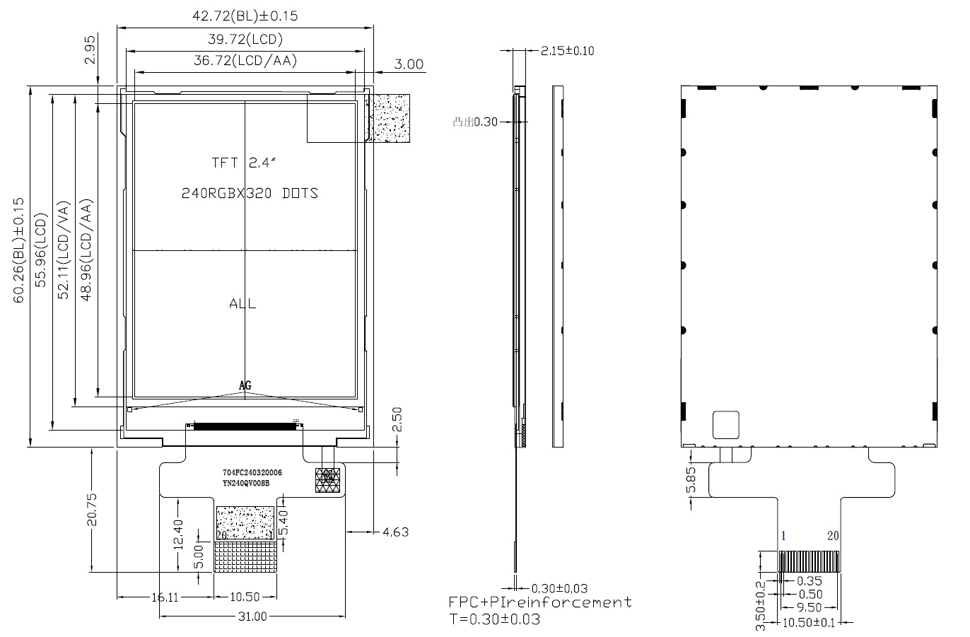 2.4'' TFT LCD Display with IPS Panel 240x320, Touchscreen, SPI Interface, ST7789V Driver — image 3